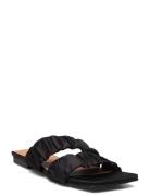 Smock Flat Sandal Flate Sandaler Black Ganni