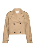 Yasveneda Ls Short Trenchcoat - Pb Trench Coat Kåpe Beige YAS