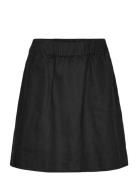 Linen Skirt Kort Skjørt Black Rosemunde