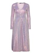 Sequin Midi Dress Knelang Kjole Pink ROTATE Birger Christensen