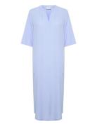 Kamilia Kaftan Dress Knelang Kjole Blue Kaffe