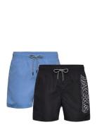 Jpstfiji Jjswim Double Logo 2Pk Mp Badeshorts Black Jack & J S