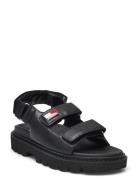 Tjw Fancy Sandal Flate Sandaler Black Tommy Hilfiger