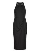 Stretch Jersey Halter Dress Knelang Kjole Black Lauren Ralph Lauren