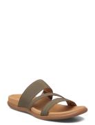 Slip-In Flate Sandaler Khaki Green Gabor