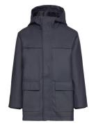 Hooded Parka With Pocket Parkas Jakke Blue Mango