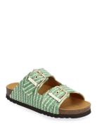 Sl Noelle Raffia Flate Sandaler Green Scholl