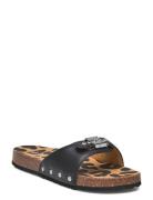 Sl Pescura Margot P Leather Flate Sandaler Black Scholl