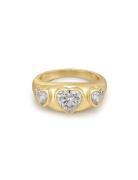 The Bezel Heart Signet Ring- Gold- 8 Ring Smykker Gold LUV AJ