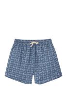 Micro Paisley Swim Trunks Badeshorts Blue Pompeii