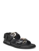 Le Black Leather Sandals Flate Sandaler Black ALOHAS