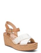 Susan Cross Espadril Sandal Med Hæl Espadrilles White Replay