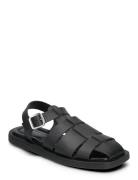 Krista Fisherman Flate Sandaler Black Shoe The Bear