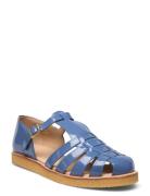 Sandals - Flat - Closed Toe - Op Flate Sandaler Blue ANGULUS