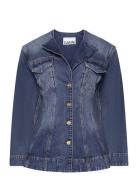 Sparkle Denim Dongerijakke Denimjakke Blue Ganni