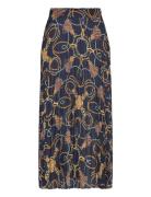 Rope Print Skirt Langt Skjørt Navy GANT