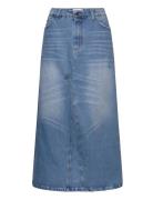 Rory Denim Skirt Langt Skjørt Blue Noella