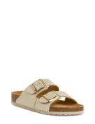 Women Slides Flate Sandaler Gold Tamaris