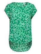 Onlvic Ss Aop Top Wvn Tops Blouses Short-sleeved Green ONLY