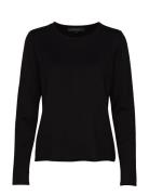 Srmarla O-Neck Roll Edge Knit Tops Knitwear Jumpers Black Soft Rebels