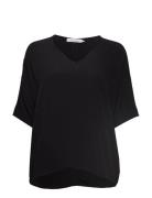 Mains V-Neck Ss 5687 Tops Blouses Short-sleeved Black Samsøe Samsøe