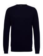 Slhberg Crew Neck B Tops Knitwear Round Necks Navy Selected Homme