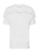 Twin Pack Crew Tops T-shirts Short-sleeved White Lee Jeans