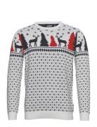 Dpx-Mas Deer Knit Tops Knitwear Round Necks White Denim Project