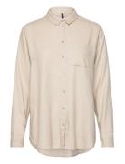 Vmmymilo Ls Shirt Wvn Ga Noos Tops Shirts Long-sleeved Cream Vero Moda