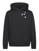 Scribble Fleece Hoodie Sport Sweat-shirts & Hoodies Hoodies Black Adid...