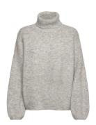 Alphagz Ls Rollneck Tops Knitwear Turtleneck Grey Gestuz