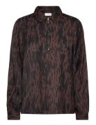 Karavia Blouse Tops Shirts Long-sleeved Brown Kaffe