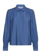 Srtasha Shirt Tops Blouses Long-sleeved Blue Soft Rebels