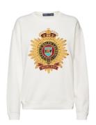 Embroidered-Crest Fleece Sweatshirt Tops Sweat-shirts & Hoodies Sweat-...