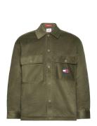 Tjm Sherpa Lined Cord Overshirt Tops Overshirts Khaki Green Tommy Jean...