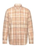 Relaxed Checked Flannel Bd Shirt Tops Shirts Long-sleeved Beige GANT