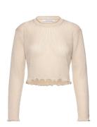 Metallic Sweater Tops Knitwear Jumpers Cream Calvin Klein Jeans