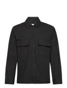 Soft Twill Overshirt Tops Overshirts Black Calvin Klein