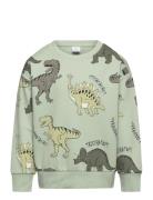 Sweater Aop Dino Tops Sweat-shirts & Hoodies Sweat-shirts Green Lindex