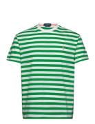 Classic Fit Striped Jersey T-Shirt Tops T-shirts Short-sleeved Green P...