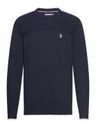 Gerluf Reg Cot Uspa M Knit Tops Knitwear Round Necks Navy U.S. Polo As...