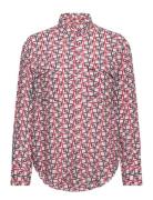 Rel Geometric Print Shirt Tops Shirts Long-sleeved Red GANT