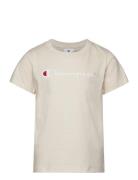 Ss Tee Sport T-shirts Short-sleeved Beige Champion