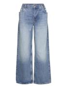 Loose Mid-Rise Wideleg Jeans Bottoms Jeans Wide Blue Mango