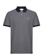 Striped Ss Pique Polo Tops Polos Short-sleeved Blue GANT