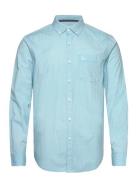 Ls Eco Aop Mini Geo Tops Shirts Casual Blue Original Penguin