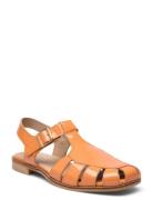 Sandals - Flat - Closed Toe - Op Flate Sandaler Orange ANGULUS