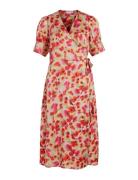 Vinaria S/S Wrap Midi Dress/Dc/Su Knelang Kjole Red Vila