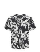 Jjejeff Aop Tee Ss Sn Tops T-shirts Short-sleeved Black Jack & J S