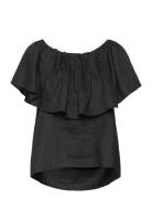 Cmnatuli-Blouse Tops Blouses Short-sleeved Black Copenhagen Muse